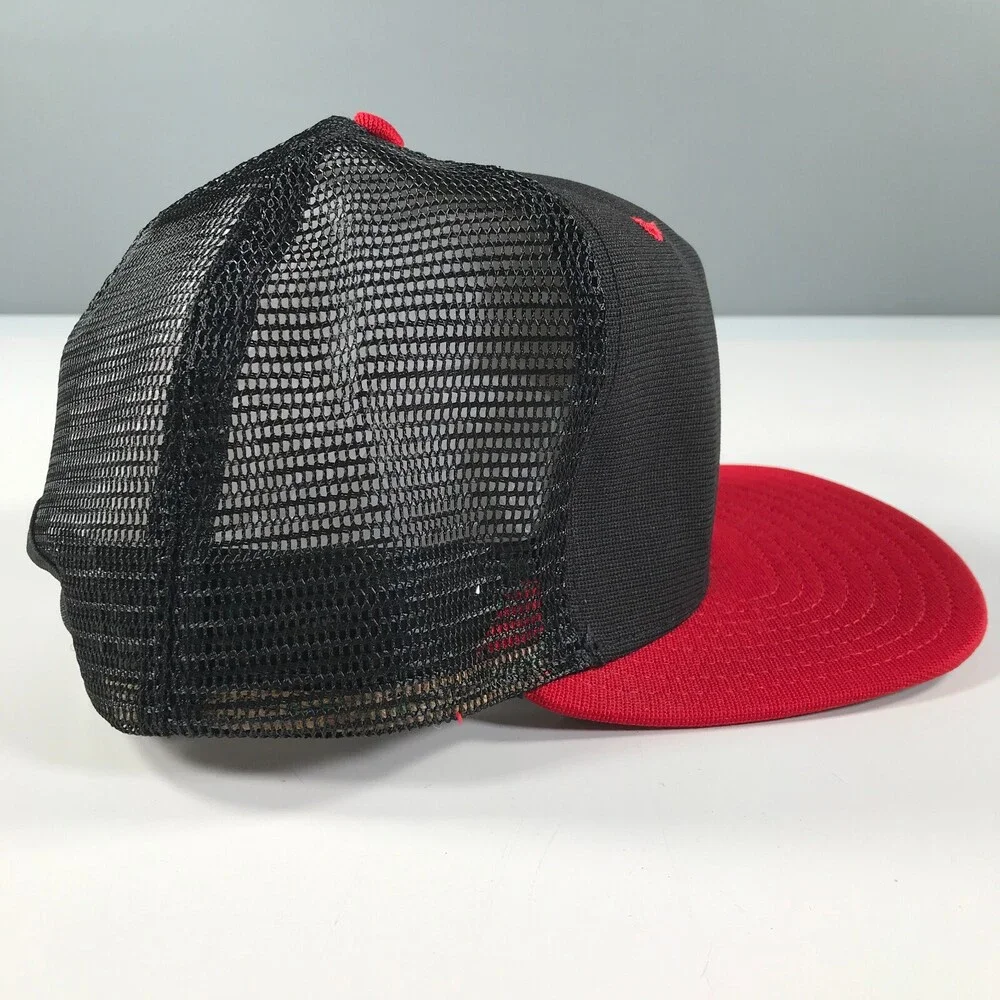 Vintage Trucker Hat Red Brim with Black Dome Boys Youth Size New Era Pro Model